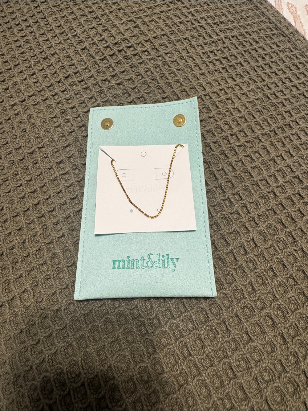 Mint & Lily Gold-Tone Chain Bracelet in Mint Pouch